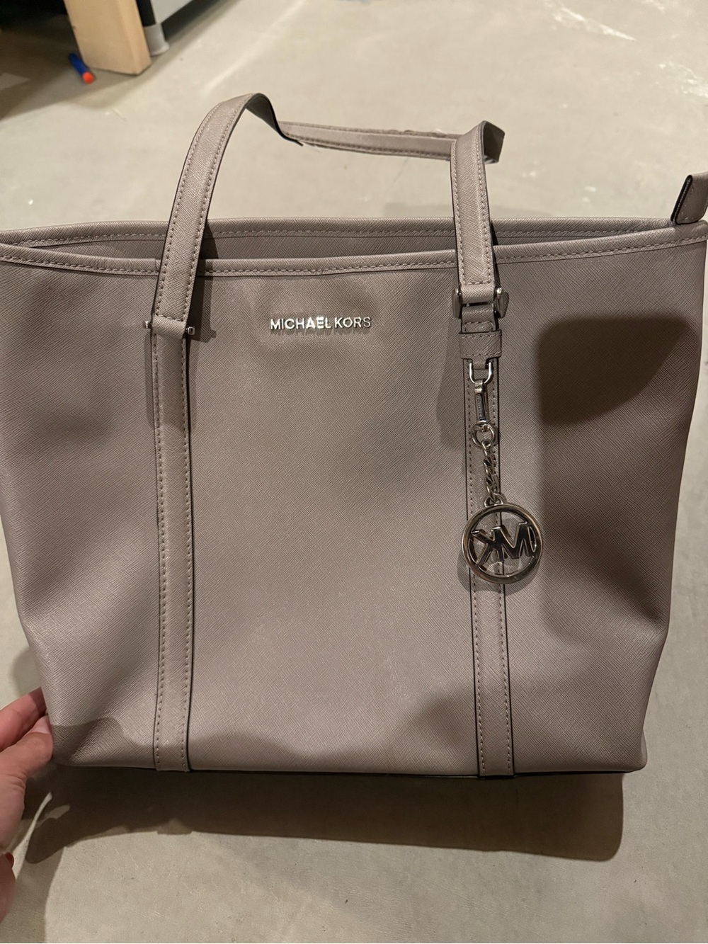 Michael Kors Gray Tote with MK Charm